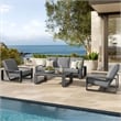 Modway Lirienne 4-Piece Outdoor Patio Aluminum Furniture Set in Light Gray