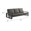 Modway Lirienne 4-Piece Outdoor Patio Aluminum Furniture Set in Smoke