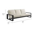 Lirienne 2-Piece Outdoor Patio Aluminum Furniture Set in Cream Gray