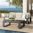 Lirienne 2-Piece Outdoor Patio Aluminum Furniture Set in Cream Gray