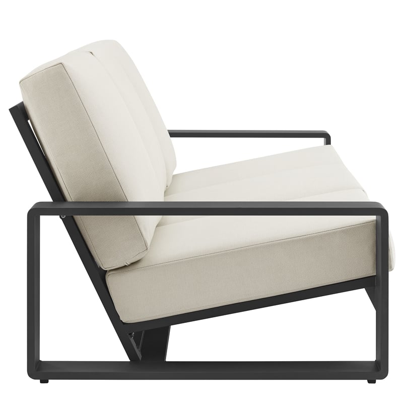 Lirienne 2-Piece Outdoor Patio Aluminum Furniture Set in Cream Gray