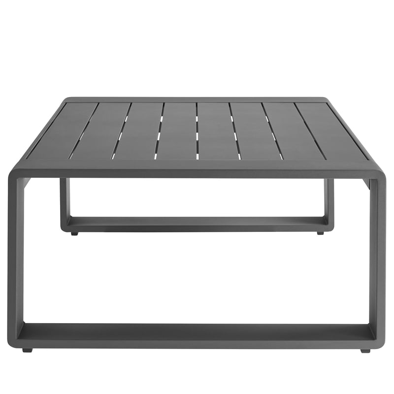 Lirienne 2-Piece Outdoor Patio Aluminum Furniture Set in Cream Gray