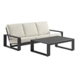 Lirienne 2-Piece Outdoor Patio Aluminum Furniture Set in Cream Gray
