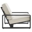 Lirienne Outdoor Patio Aluminum Faux Wood Armchairs Set of 2 in Cream