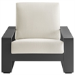 Lirienne Outdoor Patio Aluminum Faux Wood Armchairs Set of 2 in Cream