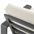 Lirienne Outdoor Patio Aluminum Faux Wood Armchairs Set of 2 in Cream