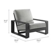 Lirienne Outdoor Patio Aluminum Faux Wood Armchairs Set of 2 in Light Gray