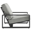 Lirienne Outdoor Patio Aluminum Faux Wood Armchairs Set of 2 in Light Gray
