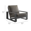 Lirienne Outdoor Patio Aluminum Faux Wood Armchairs Set of 2 in Smoke