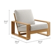 Modway Lirienne 4-Piece Patio Aluminum Faux Wood Furniture Set in Ivory Natural