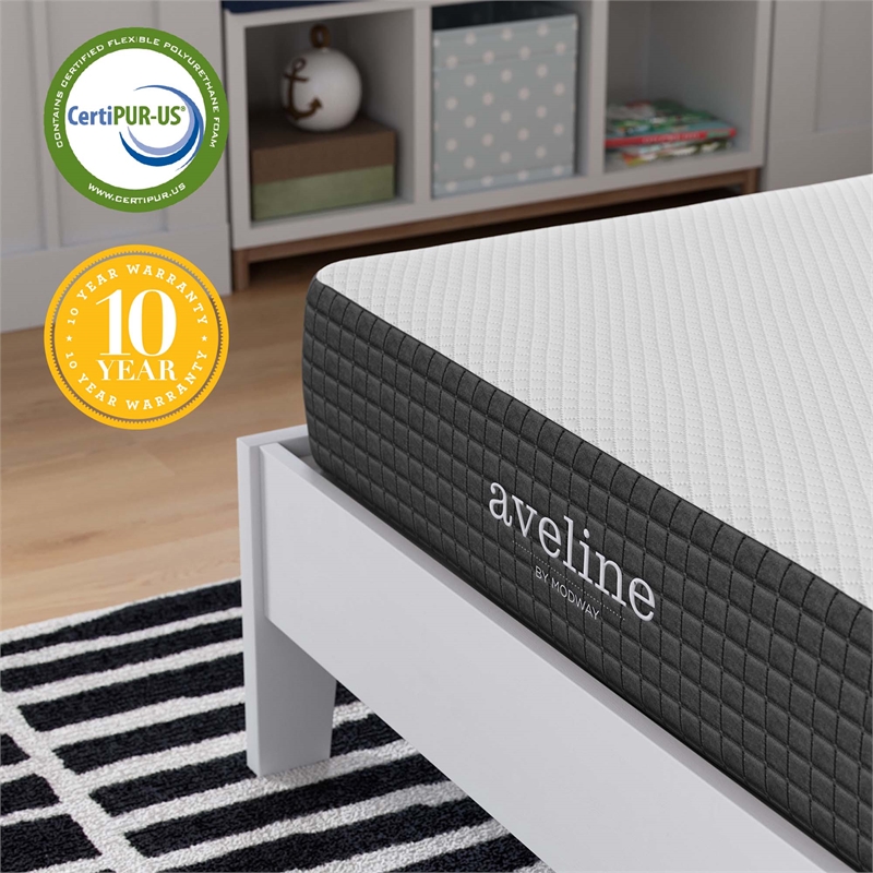 Modway 8 Inch Cooling Gel-Infused Ventilated Memory Foam Twin XL Mattress