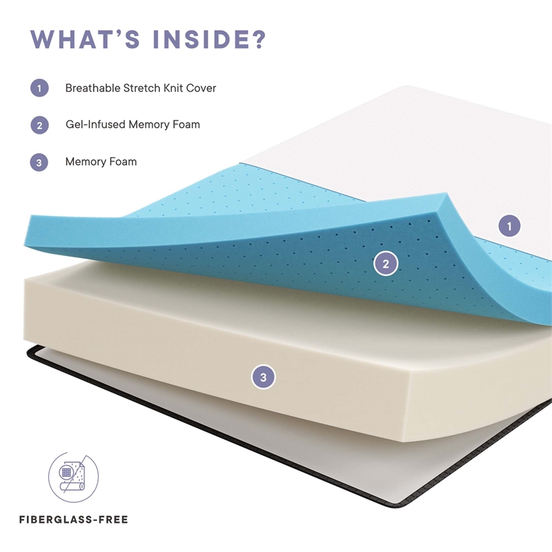 Modway 12 Inch Gel-Infused Ventilated Memory Foam California King Mattress