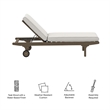 Saratoga Outdoor Patio Teak Chaise Lounge Chair in Weathered Gray White