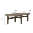 Saratoga Oval Outdoor Patio Teak Wood Coffee Table in Weathered Gray