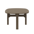 Saratoga Oval Outdoor Patio Teak Wood Coffee Table in Weathered Gray