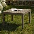 Northlake Square Outdoor Patio Teak Side Table in Weathered Gray