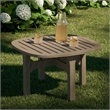Saratoga Square Outdoor Patio Teak Wood Side Table in Weathered Gray