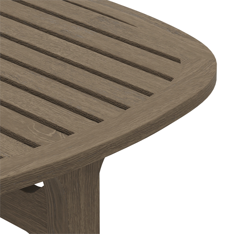 Saratoga Square Outdoor Patio Teak Wood Side Table in Weathered Gray
