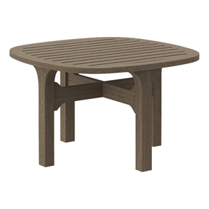 Saratoga Square Outdoor Patio Teak Wood Side Table in Weathered Gray