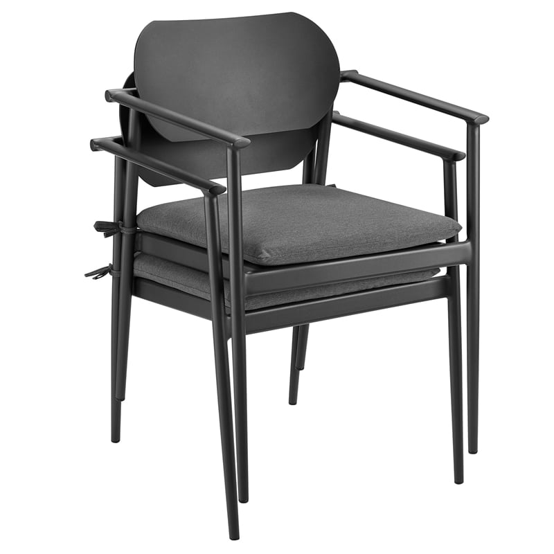 Modway Aeris 7-Piece Outdoor Patio Aluminum Dining Set in Charcoal