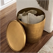 Viora Metal Storage Side Table in Burnished Brass