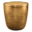 Viora Metal Storage Side Table in Burnished Brass