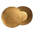 Viora 32 Inch Metal Storage Coffee Table in Burnished Brass