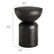 Mella Metal Hammered Side Table in Black