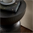 Mella Metal Hammered Side Table in Black