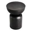 Mella Metal Hammered Side Table in Black
