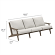 Modway Saratoga 4PC Outdoor Patio Teak Wood Furniture Set - Weathered Gray/White
