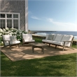 Modway Saratoga 4PC Outdoor Patio Teak Wood Furniture Set - Weathered Gray/White