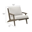 Modway Saratoga 5PC Outdoor Patio Teak Wood Furniture Set - Weathered Gray/White