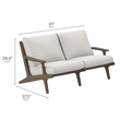 Modway Saratoga 5PC Outdoor Patio Teak Wood Furniture Set - Weathered Gray/White