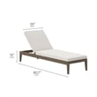 Northlake Outdoor Patio Teak Chaise Lounge in Weathered Gray White