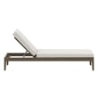 Northlake Outdoor Patio Teak Chaise Lounge in Weathered Gray White