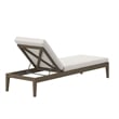 Northlake Outdoor Patio Teak Chaise Lounge in Weathered Gray White