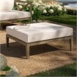 Northlake Outdoor Patio Teak Ottoman in Weathered Gray White