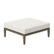 Northlake Outdoor Patio Teak Ottoman in Weathered Gray White