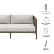 Northlake Outdoor Patio Teak Loveseat in Weathered Gray White