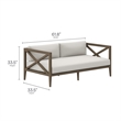 Northlake Outdoor Patio Teak Loveseat in Weathered Gray White