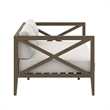 Northlake Outdoor Patio Teak Loveseat in Weathered Gray White