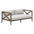 Northlake Outdoor Patio Teak Loveseat in Weathered Gray White