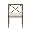 Northlake Outdoor Patio Teak Dining Armchair in Weathered Gray White