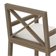 Northlake Outdoor Patio Teak Dining Armchair in Weathered Gray White