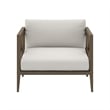 Northlake Outdoor Patio Teak Armchair in Weathered Gray White