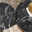 Fortitude Round Faux Marble Top Nesting Coffee Table Set in Walnut Black