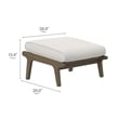 Saratoga Outdoor Patio Teak Ottoman in Weathered Gray White