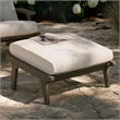 Saratoga Outdoor Patio Teak Ottoman in Weathered Gray White