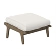 Saratoga Outdoor Patio Teak Ottoman in Weathered Gray White